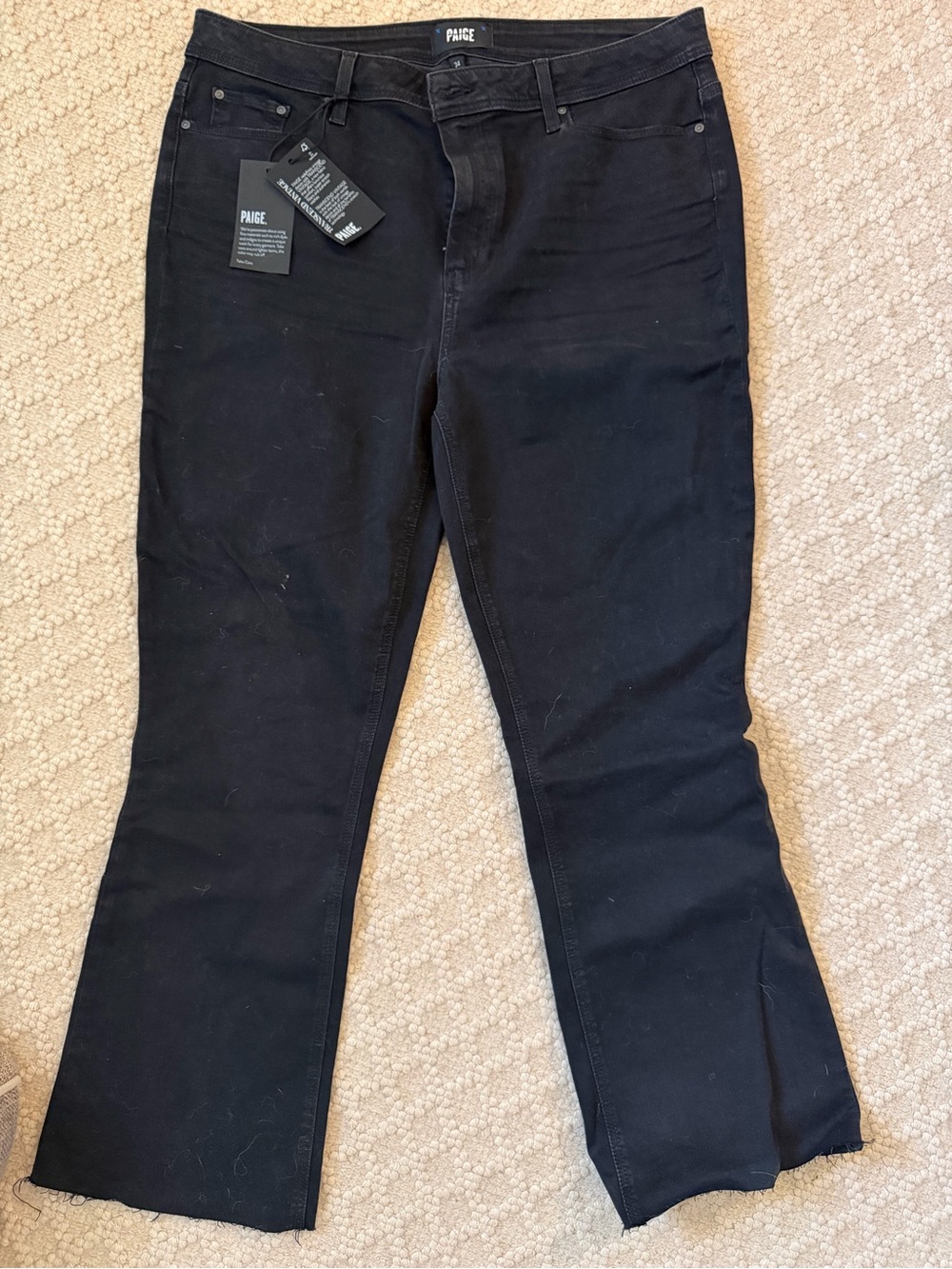 PAIGE Black Wide Leg Flare Jeans